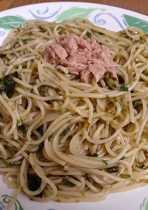 ☆韓国海苔と青ネギの簡単和風パスタ☆-レシピのメイン写真