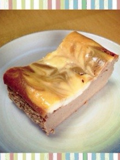 混ぜて焼くだけモカマロンチーズケーキ-レシピのメイン写真