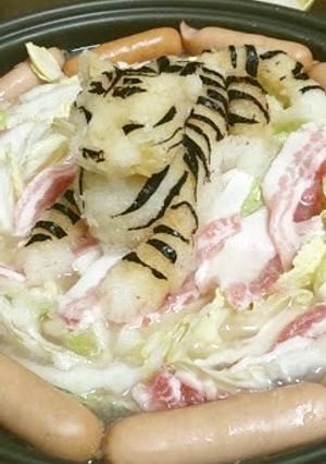 豚バラ白菜と大根おろしアート鍋-レシピのメイン写真