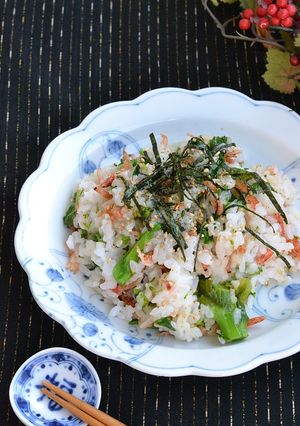 菜の花と桜えびのバター醤油混ぜごはん-レシピのメイン写真
