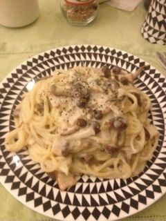なめこクリームパスタ-レシピのメイン写真