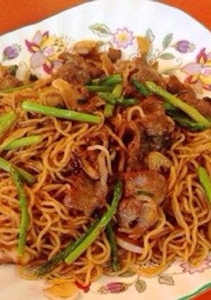 アスパラと焼きそば-レシピのメイン写真