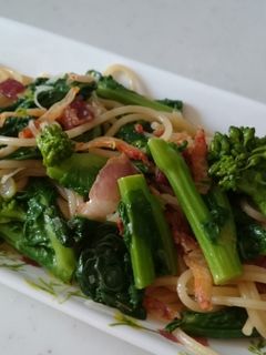 菜の花と桜エビのパスタ。レモンをキュッ!-レシピのメイン写真
