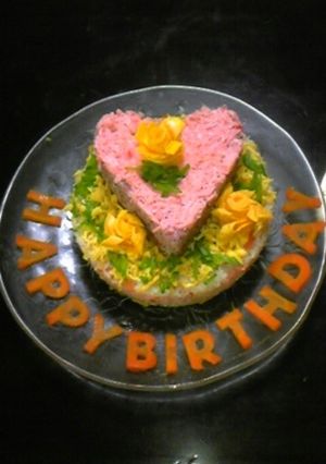 可愛いbirthdayケーキご飯♪-レシピのメイン写真