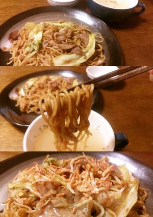 三つの味が楽しめる！ひつまぶし式焼きそば-レシピのメイン写真