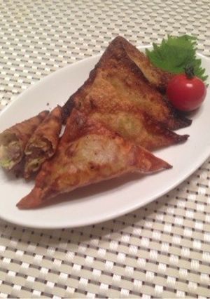 【男飯】春巻の皮でなんちゃって揚げ餃子！-レシピのメイン写真