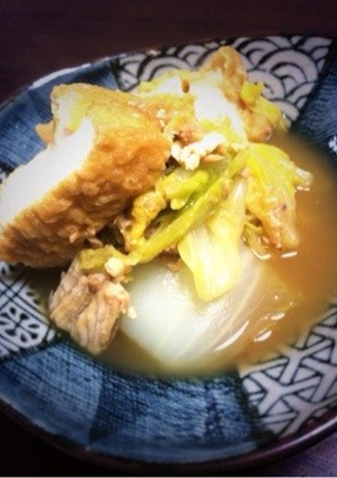 簡単☆白菜と厚揚げの煮物（水煮缶詰使用）-レシピのメイン写真