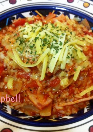 残り物で作る簡単トマトチーズリゾット-レシピのメイン写真