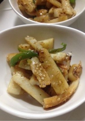 副菜:長芋とちくわの炒めもの バター醤油-レシピのメイン写真