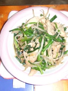 鶏胸肉でニラ野菜炒め!-レシピのメイン写真