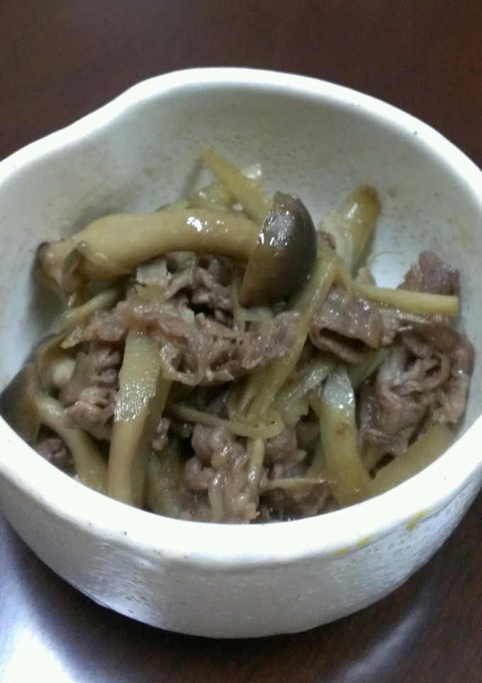 牛ごぼうときのこの炒め煮-レシピのメイン写真