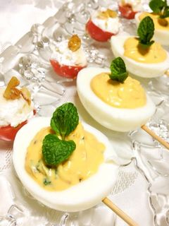 ミニトマトと茹で卵のピンチョス-レシピのメイン写真