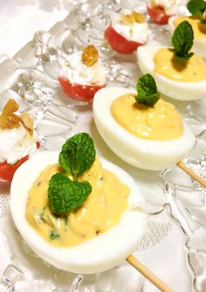 ミニトマトと茹で卵のピンチョス-レシピのメイン写真