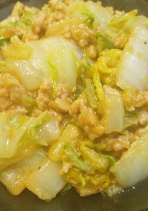 速攻・簡単♪白菜と鶏ミンチのオイマヨ炒め-レシピのメイン写真