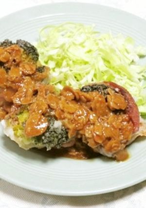 ブロッコリーの豚肉巻き竜田風（納豆ドレ）-レシピのメイン写真