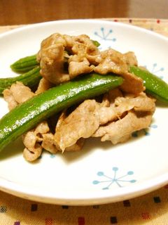 スナップエンドウと豚肉の簡単炒め!-レシピのメイン写真