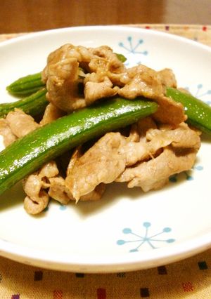 スナップエンドウと豚肉の簡単炒め！-レシピのメイン写真