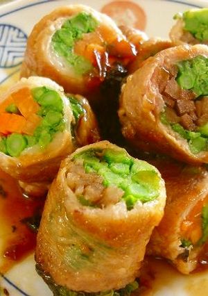 菜の花肉巻きの梅風味照り焼き-レシピのメイン写真