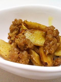 ひき肉とごぼうのカレーきんぴら-レシピのメイン写真