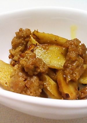 ひき肉とごぼうのカレーきんぴら-レシピのメイン写真