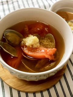生姜でぽかぽか♪あさりとトマトのスープ-レシピのメイン写真
