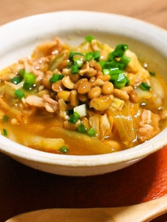 プチッと豚バラ納豆キムチ汁!-レシピのメイン写真