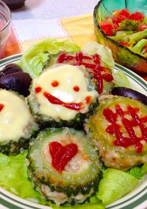 元気いっぱいゴーヤバーグ☆チーズのせ-レシピのメイン写真