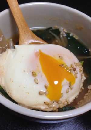 簡単☆とろ〜り落とし卵のピリ辛スープ-レシピのメイン写真