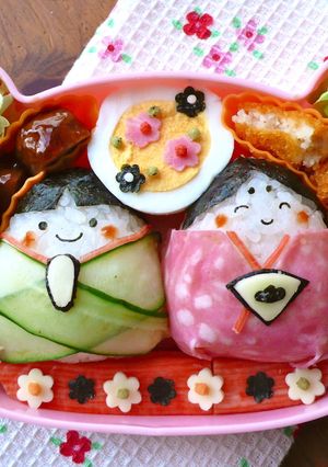 キャラ弁！「ひな祭り弁当」おにぎりで簡単-レシピのメイン写真