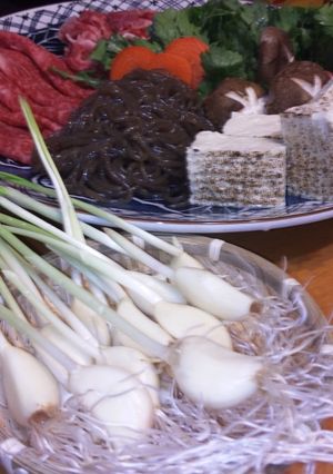 ひげにんにくのすき焼き-レシピのメイン写真