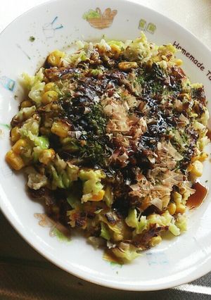 キャベツ×豆腐でヘルシー！お好み焼き風♡-レシピのメイン写真