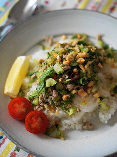 ベトナム風のっけ飯♬炒めひき肉とセロリ-レシピのメイン写真