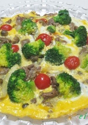 牛肉とブロッコリーのオープンオムレツ-レシピのメイン写真