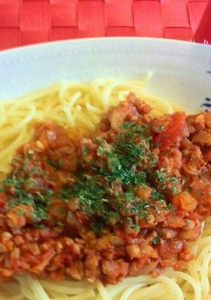 大豆ミートでトマトソースのパスタ-レシピのメイン写真