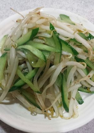 簡単 節約 もやしとキュウリのゴマ油炒め-レシピのメイン写真