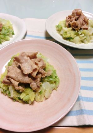 豚しゃぶの甘醤油和え　キャベツとともに♡-レシピのメイン写真