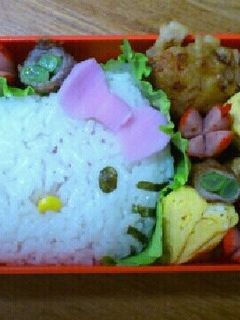 キャラ弁☆簡単!キティちゃんおにぎり★-レシピのメイン写真