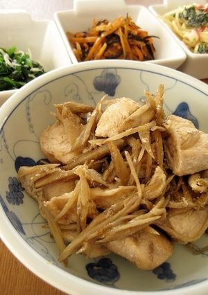 鶏肉とごぼうの味噌炒め-レシピのメイン写真