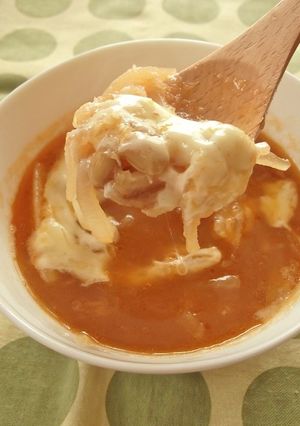 Ｗ大根と納豆のキムチーズスープ-レシピのメイン写真