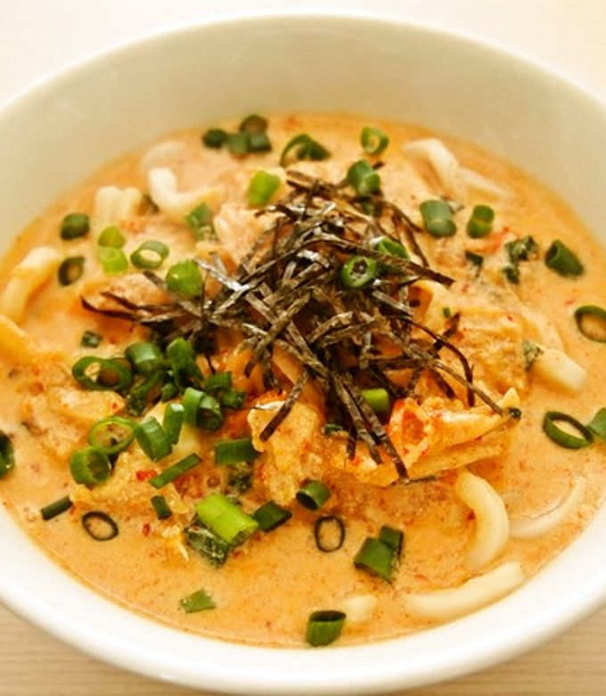 プチッと鍋de豆乳キムチうどん♪-レシピのメイン写真