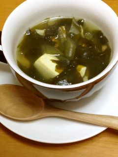 わかめ・ベーコン・豆腐のさっぱりスープ♪-レシピのメイン写真