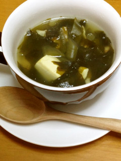 わかめ・ベーコン・豆腐のさっぱりスープ♪-レシピのメイン写真