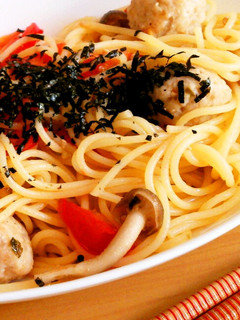 和風 肉団子ときのこのパスタ-レシピのメイン写真