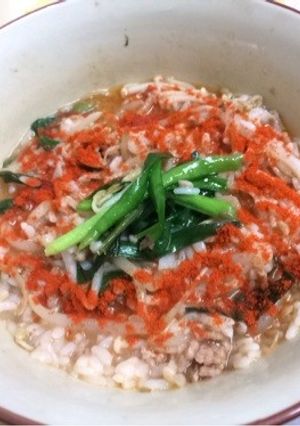 レンジで即席!豚キムチナムル雑炊-レシピのメイン写真