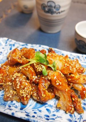 鶏皮の甘辛パリパリおつまみ-レシピのメイン写真