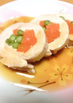 鶏むね肉の塩麹ハムロール 生姜あんかけ-レシピのメイン写真