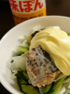新玉ねぎで!!サバ水煮缶+マヨぽんサラダ-レシピのメイン写真