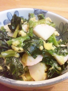 卵料理の副菜 小松菜とかまぼこの卵とじ-レシピのメイン写真
