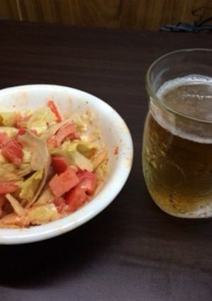 簡単つまみ（トマト、レタス、キムチ）-レシピのメイン写真