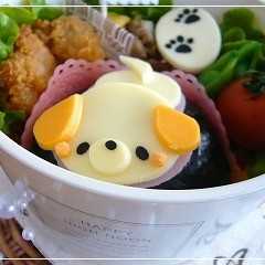 รูปของ キャラ弁☆しっぽフリフリわんちゃん平面♪
